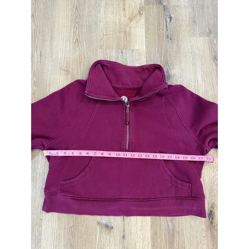 Lululemon Scuba Oversized Half-Zip Hoodie Raspberry Rare Cropped Pullover M/L - Picture 3 of 8
